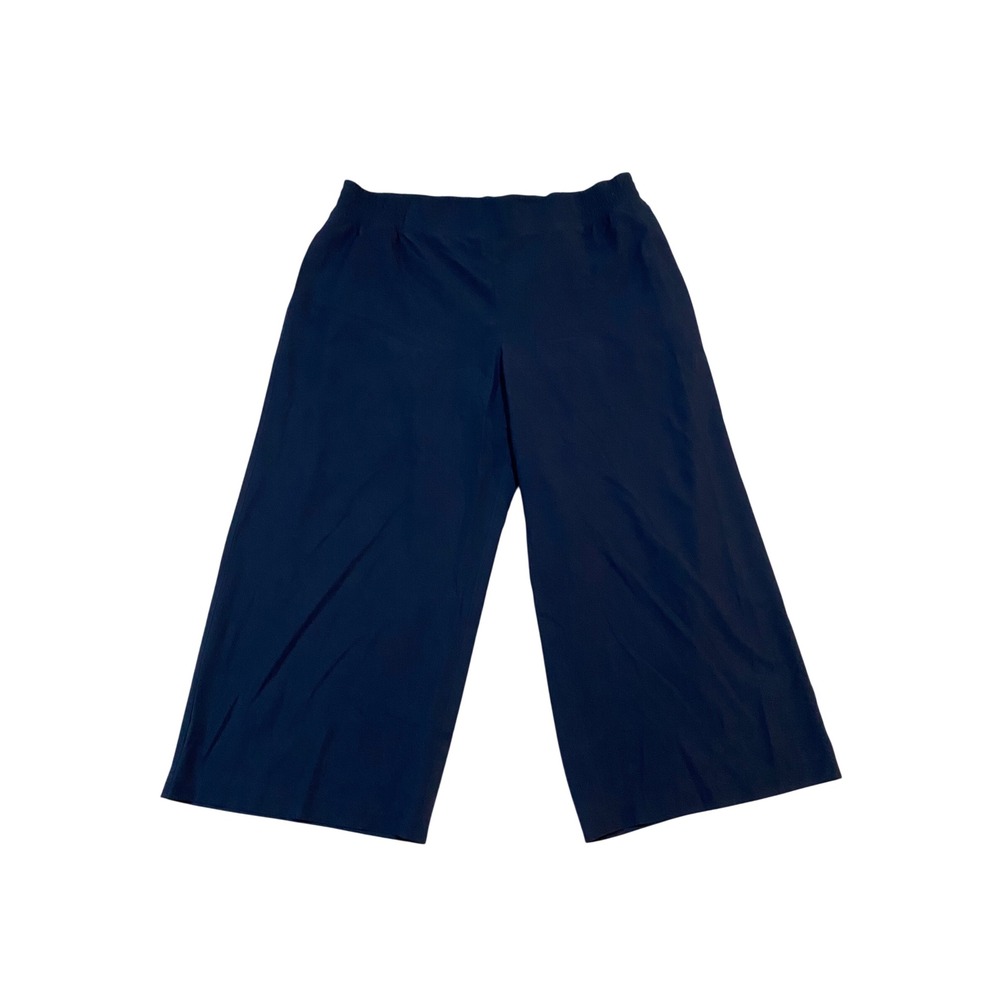 Calia by Carrie Underwood Navy Blue Wide Leg Crop Pants Smocked Waist XL